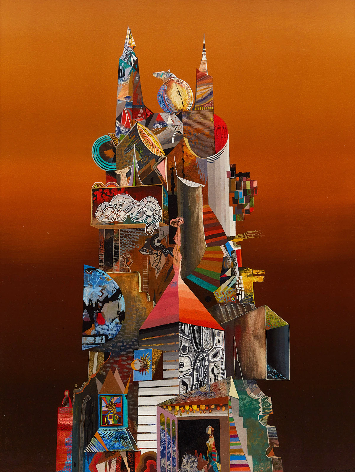 Jesus Carlos De Vilallonga, Tour à la femme, oil on board, 1978