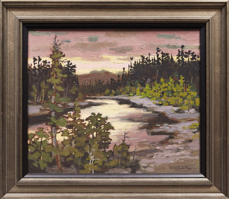 Bruno Joseph Bobak, Restigouche Dawn, oil on canvas - view 2