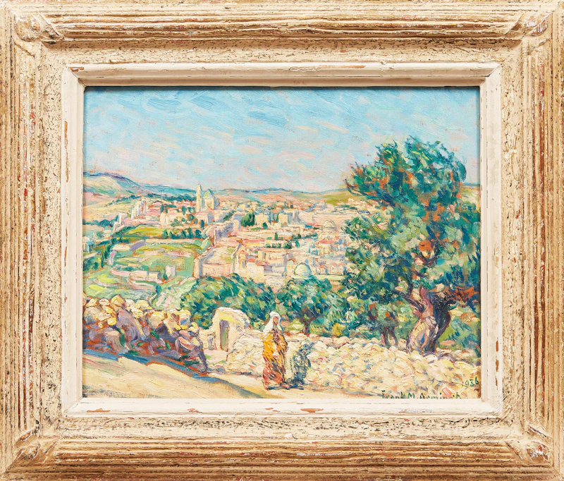 Frank Milton Armington, Southern Part of Jerusalem from Mount of Olives, oil on board, 1936 - view 2