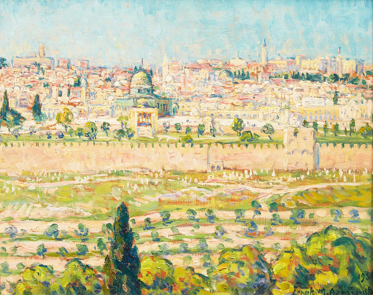 Frank Milton Armington, Jerusalem from Mount of Olives, oil on board, 1936