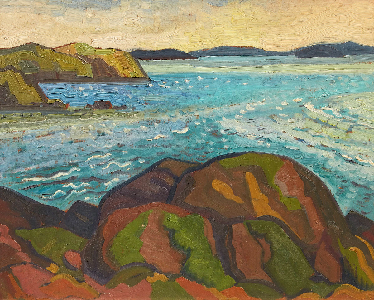 Henry George Glyde, Swanson’s Channel off Pender, oil on board