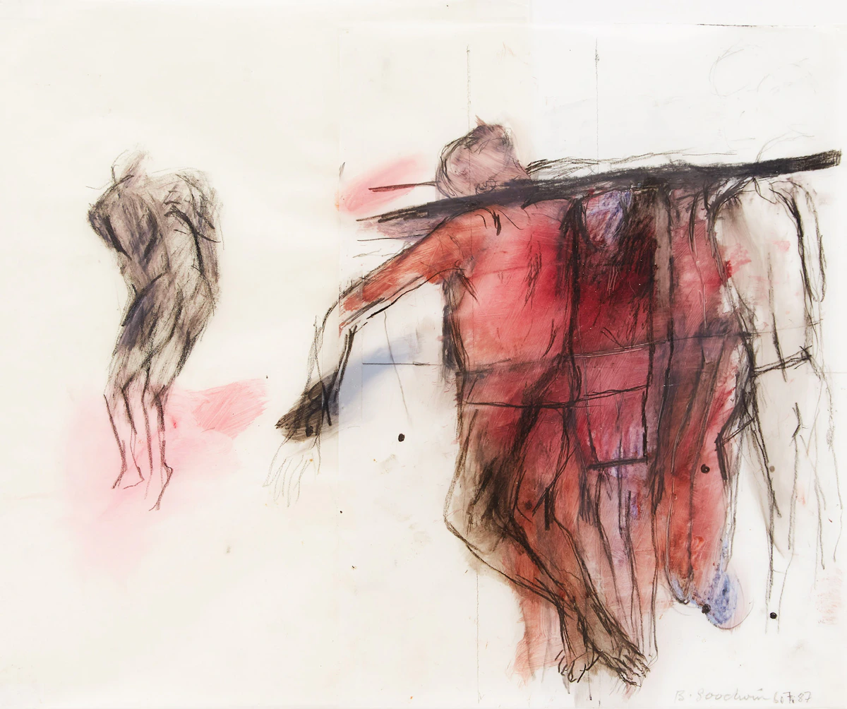 Betty Roodish Goodwin, Figures, mixed media on mylar