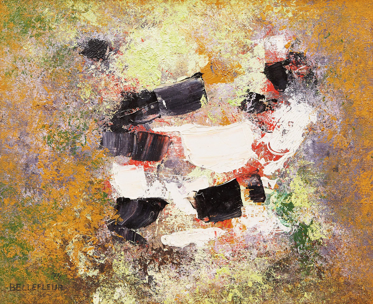 Léon Bellefleur, Abstraction, oil on canvas, 1974
