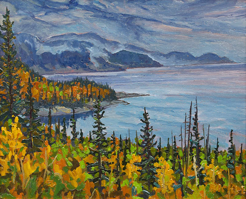 Lawrence Nickle, East Side of Michipicoten Harbour, Lake Superior, oil on board