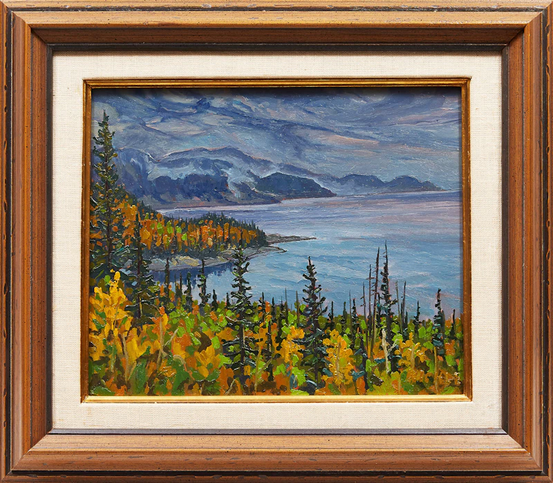 Lawrence Nickle, East Side of Michipicoten Harbour, Lake Superior, oil on board, 1996 - view 2