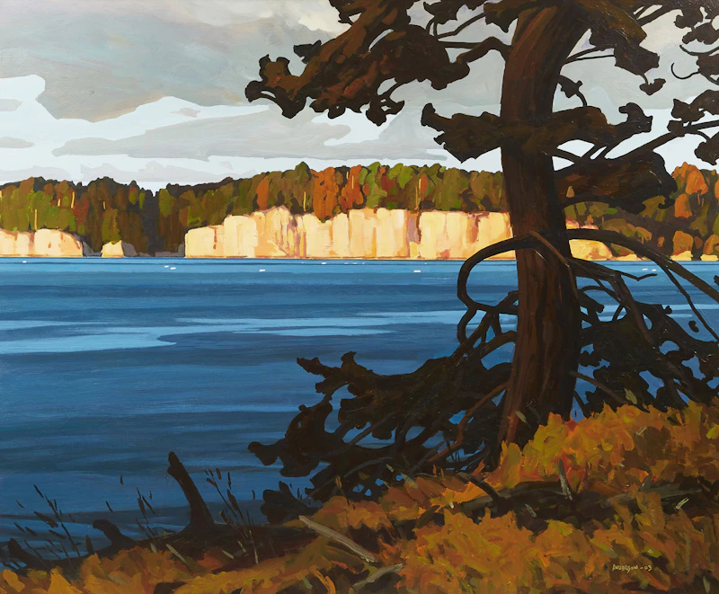 Clayton Anderson, Valdez Bluffs with Cedar, oil on board