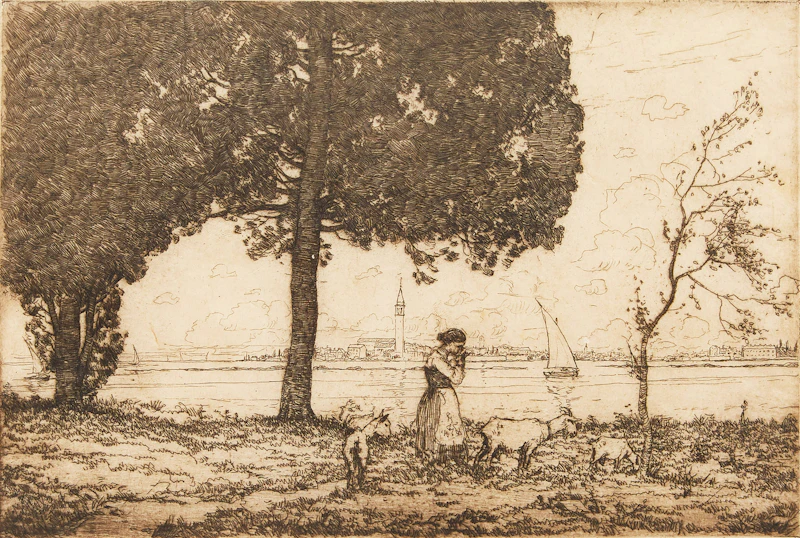 Isola San Burano, Venice by Clarence Alphonse Gagnon