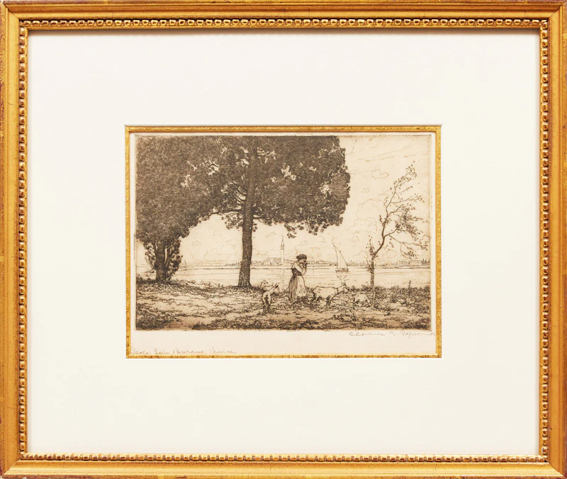 Clarence Alphonse Gagnon, Isola San Burano, Venice, etching, 1906 - view 2