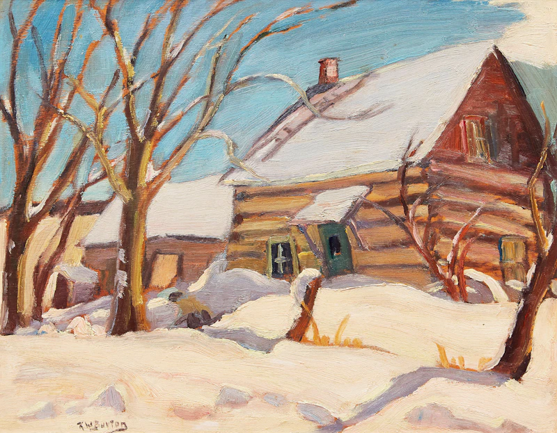 Cabin in Winter; Autumn Landscape by Ralph Wallace Burton