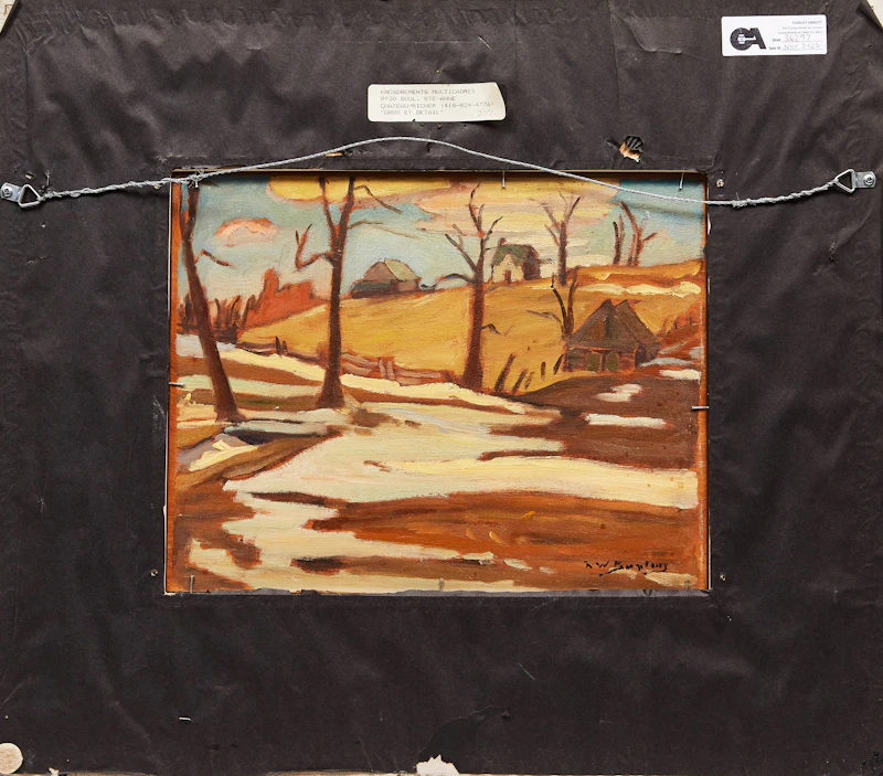 Ralph Wallace Burton, Cabin in Winter; Autumn Landscape, double-sided oil on board - view 3