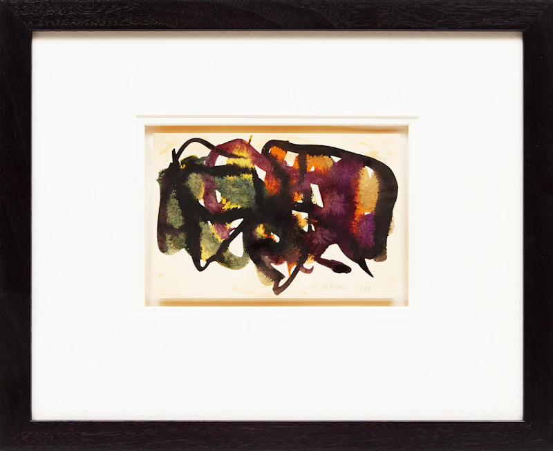 Jean-Paul Jérôme, Taches d’encre (violet), watercolour, 1969 - view 2