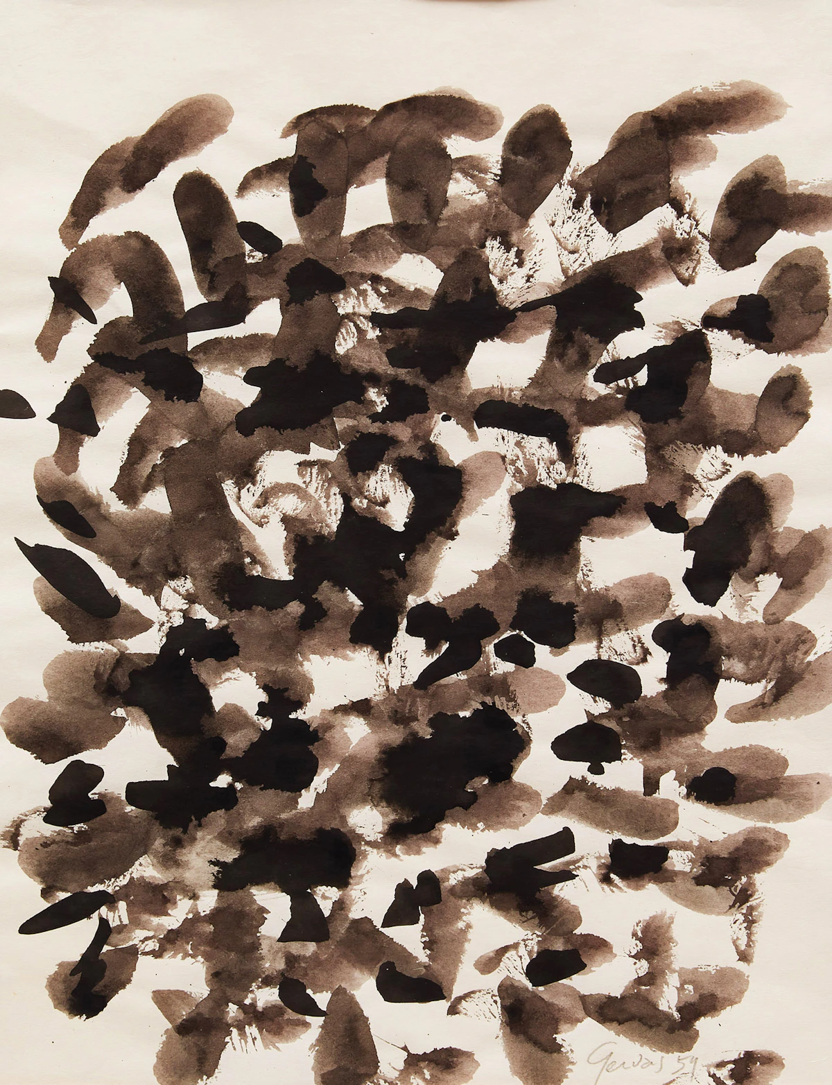 Lise Gervais, Flocons de Voltaire (Paris) 1959, watercolour