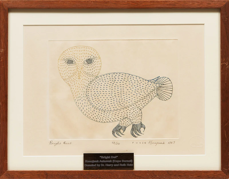 Kenojuak Ashevak, Bright Owl, colour etching, 1967 - view 2