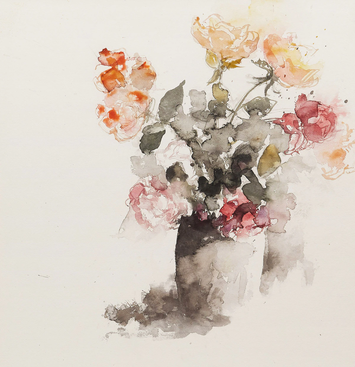 Molly Lamb Bobak, Hedley’s Roses, watercolour