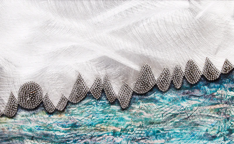 David Gerry Partridge, Barrier Reef #1, mixed media relief sculpture