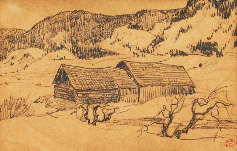Grange à la campagne by Clarence Alphonse Gagnon