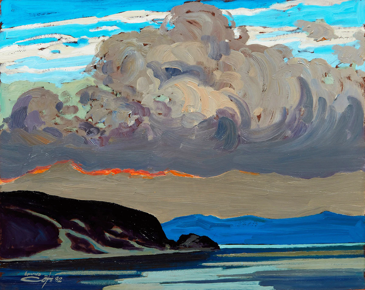 Bruno Côté, Baie St. Paul, oil on board, 1982
