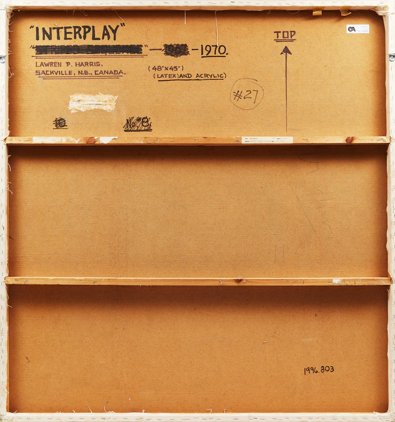 Lawren Phillips Harris, Interplay, acrylic and latex on canvas on board, 1970 - view 2