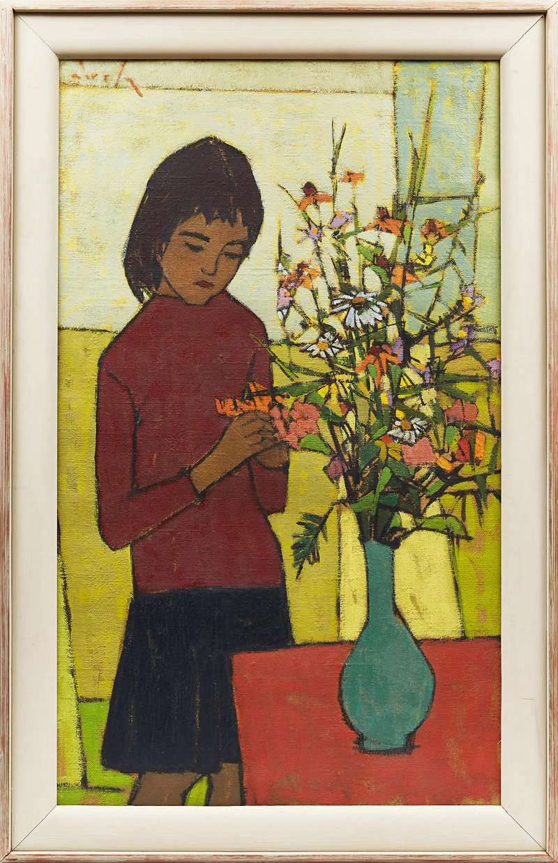 Paavo Airola, Eva with Flowers, oil on canvas - view 2