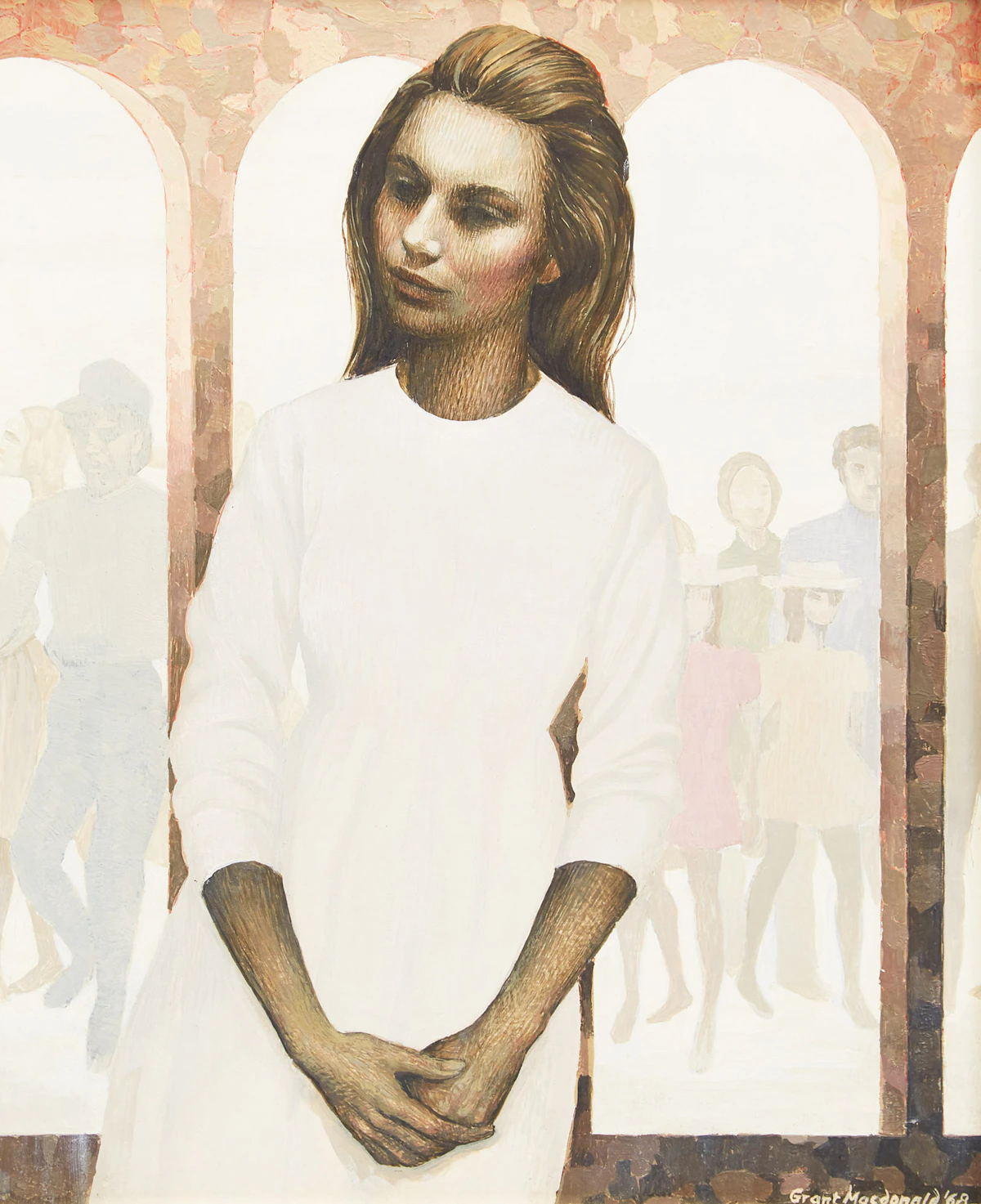 Grant Kenneth MacDonald, Woman in White with Arches, egg tempera on panel, 1968