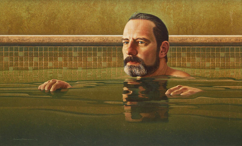 Michael Thompson, Portrait of Henry Campbell Thompson, acrylic on masonite