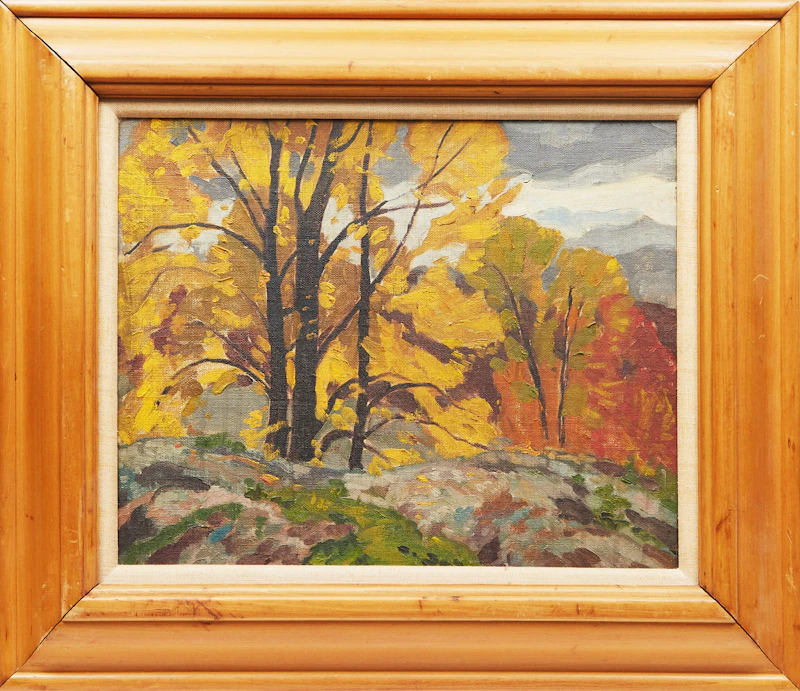 George Henry Griffin, Autumn Shoreline Landscape, oil on board - view 2