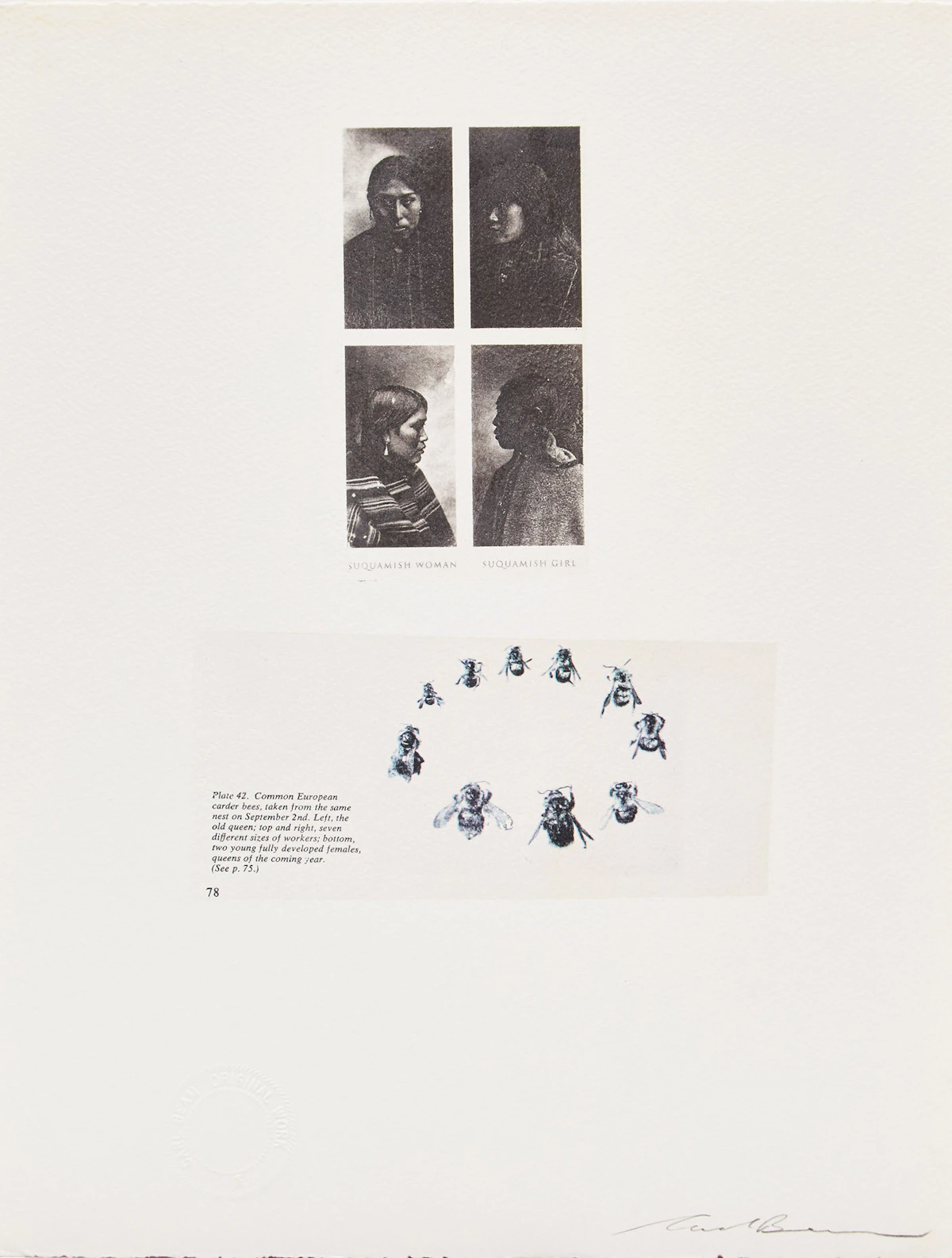 Carl Beam, Untitled (Suquamish Woman and Suquamish Girl), mixed media on paper