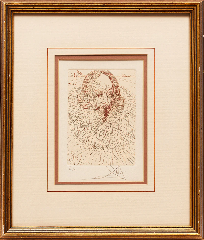 Salvador Dalí, Hommage to Cervantes, etching - view 2