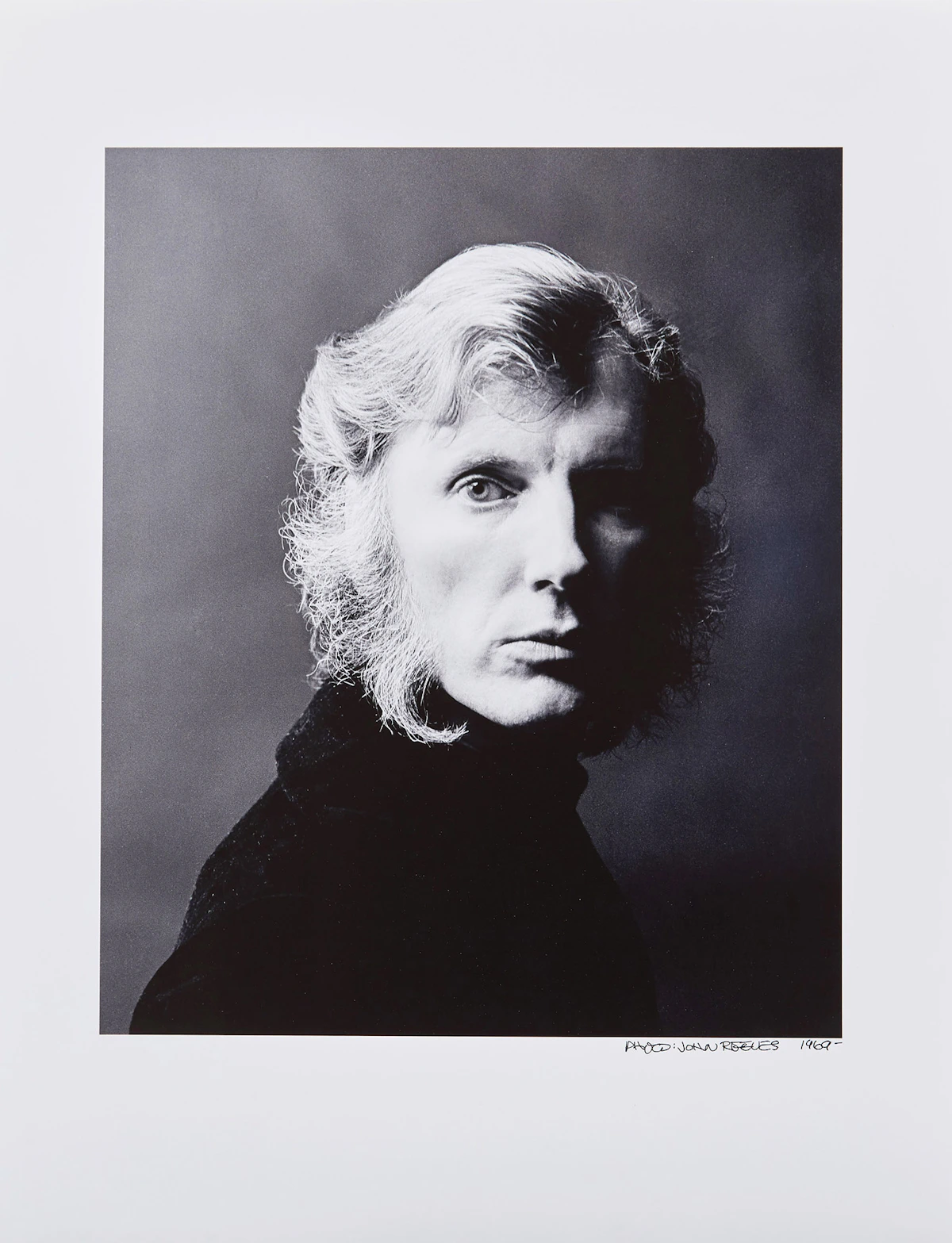 John Reeves, Portrait of Harold Town, black and white laser jet photograph, circa 2010