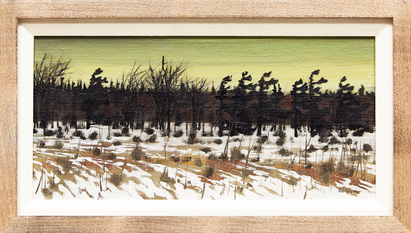 Bruno Joseph Bobak, Winter Landscape, oil on canvas board - view 2