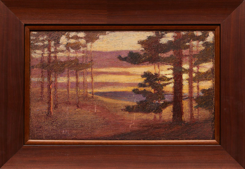 Emanuel Otto Hahn, Through the Pines, oil on canvas laid down on board - view 2