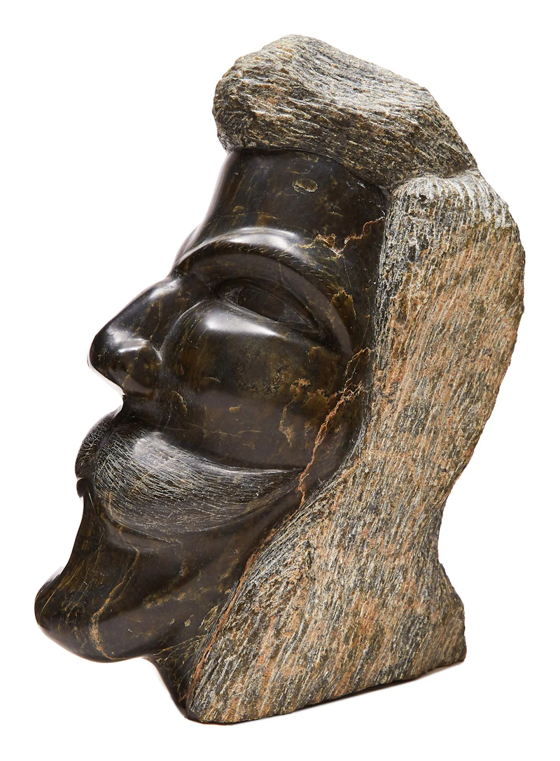 Unidentified Inuit Artist, Head of a Man, stone - view 3