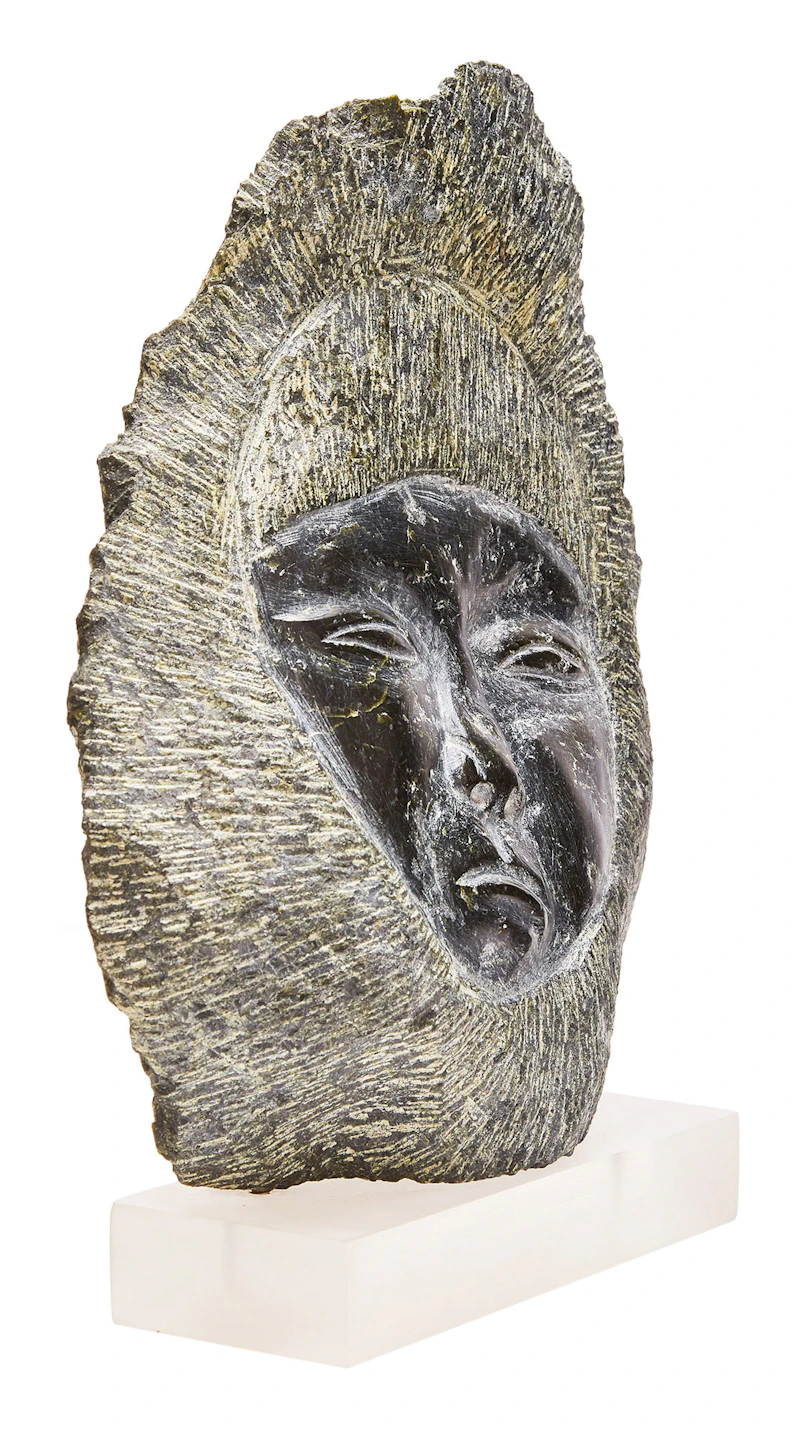 Unidentified Inuit Artist, Head of a Child, stone - view 2