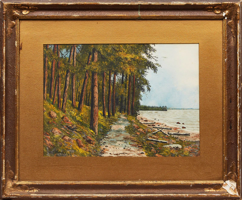 W.T. Wood, Shoreline Landscape, watercolour - view 2