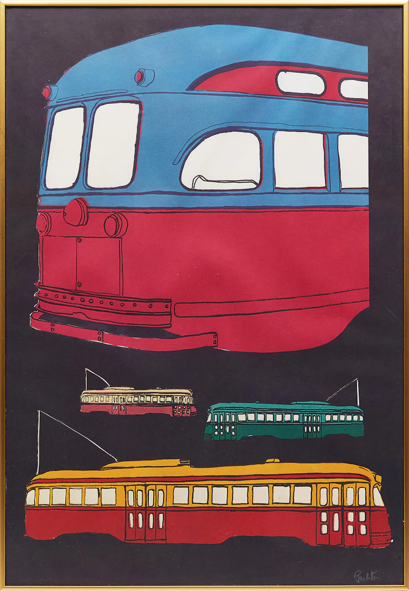 Charles Pachter, Streetcars, colour halftone poster print - view 2