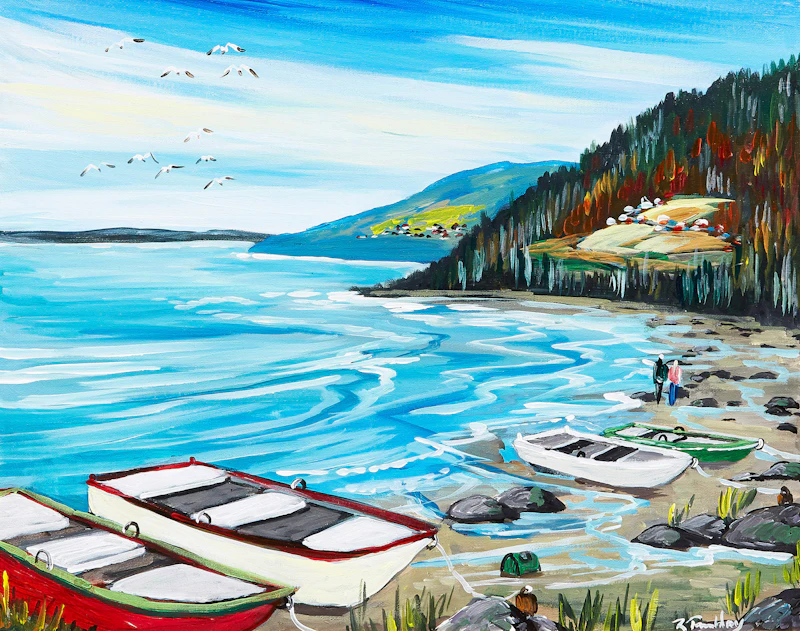 Roland Tremblay, Chaloupe au Repos, acrylic on canvas