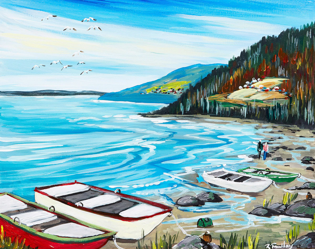 Roland Tremblay, Chaloupe au Repos, acrylic on canvas