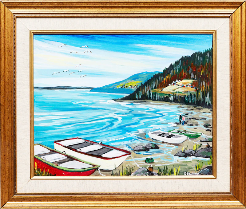 Roland Tremblay, Chaloupe au Repos, acrylic on canvas - view 2