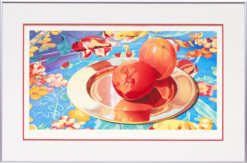 Mary Pratt, Mangoes on a Brass Plate, woodcut in colours, 1995 - view 2