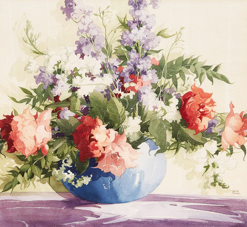 William Garnet Hazard, Floral Still Life, watercolour