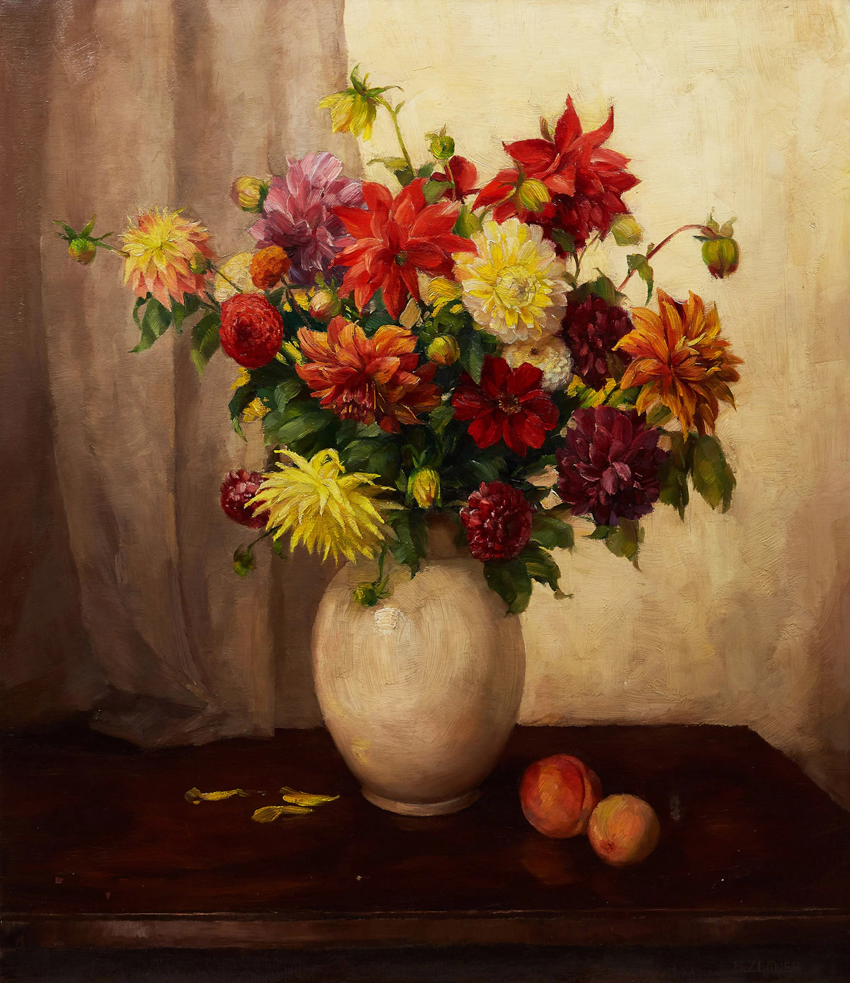 H. Zeitner, Floral Still Life, oil on canvas