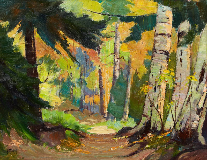 Langley Thomas Donges, Peninsula Lake, oil on canvas board, 1981 - view 1