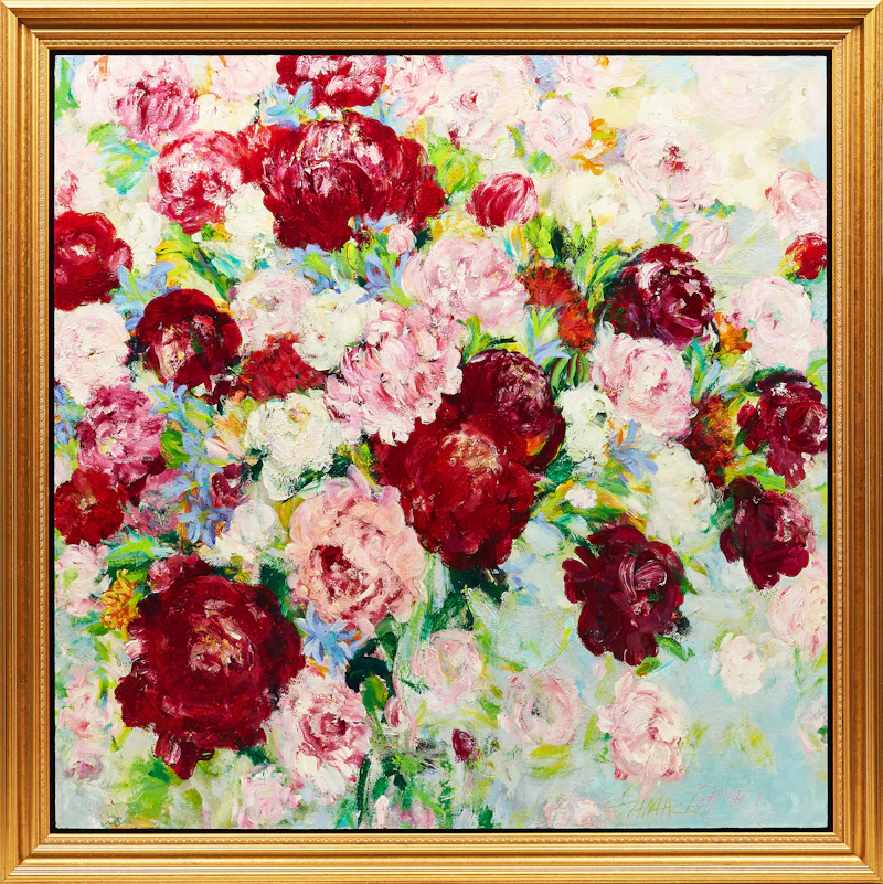 Elene Gamache, Floral Still Life, oil on board - view 2
