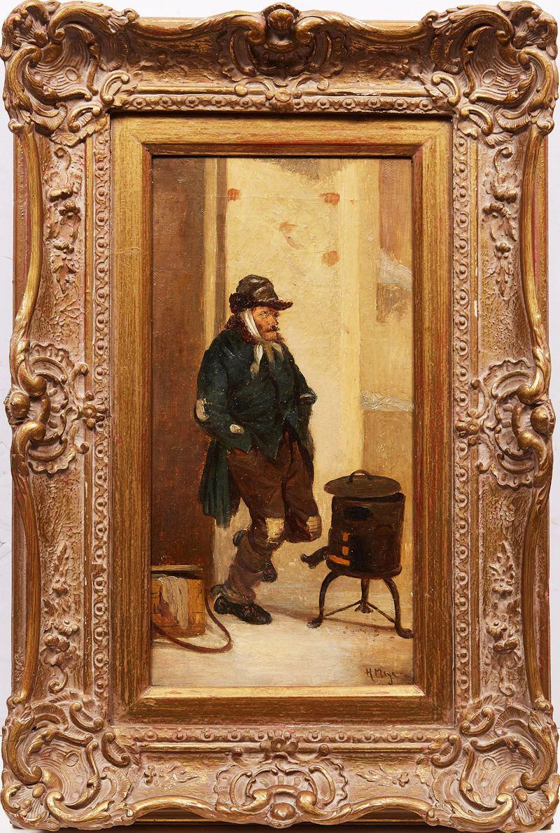 H.  Moya, The Chestnut Vendor, oil on board - view 2