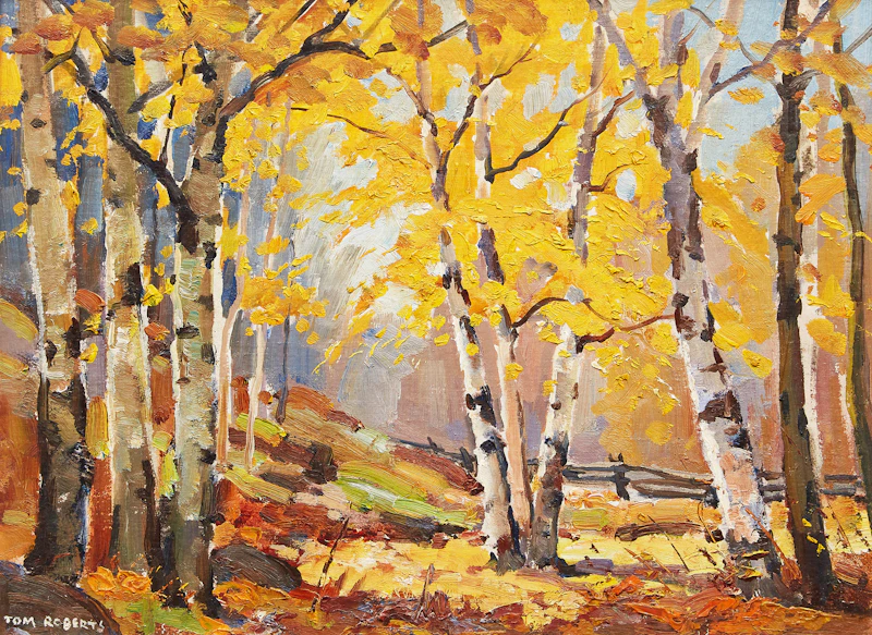 Thomas Keith Roberts, Beech Trees, oil on board - view 1