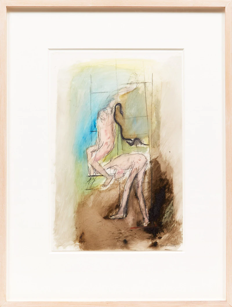 Betty Roodish Goodwin, Untitled (Figure/Ladder Series) VII, mixed media on mylar, 1996 - view 2