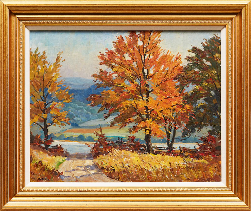 Thomas Keith Roberts, Autumn in the Trent Valley, oil on board - view 2