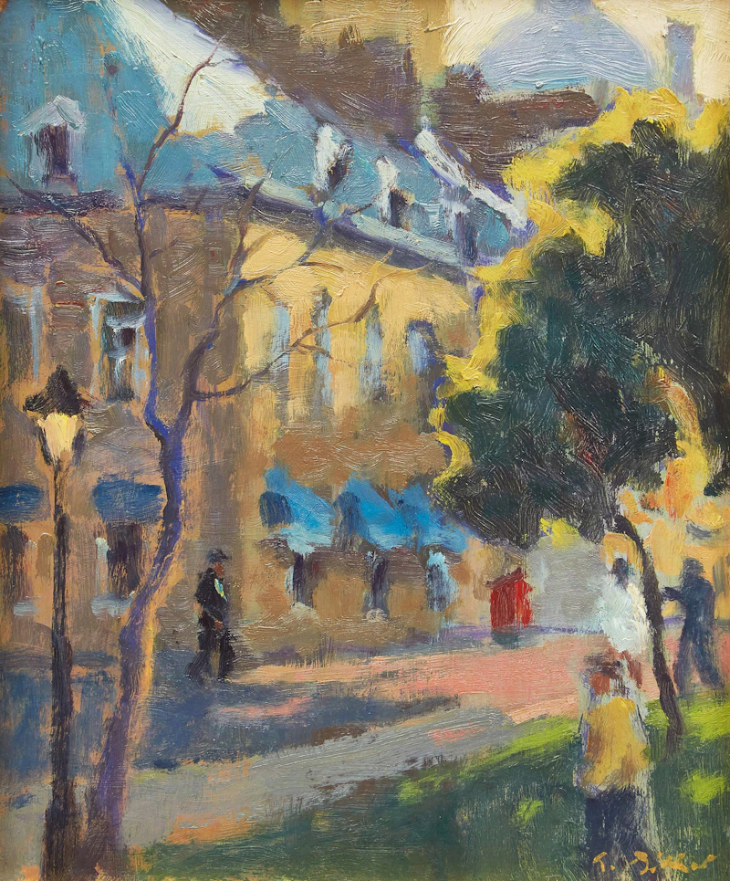 Antoine Bittar, Vers 7 heures , oil on board