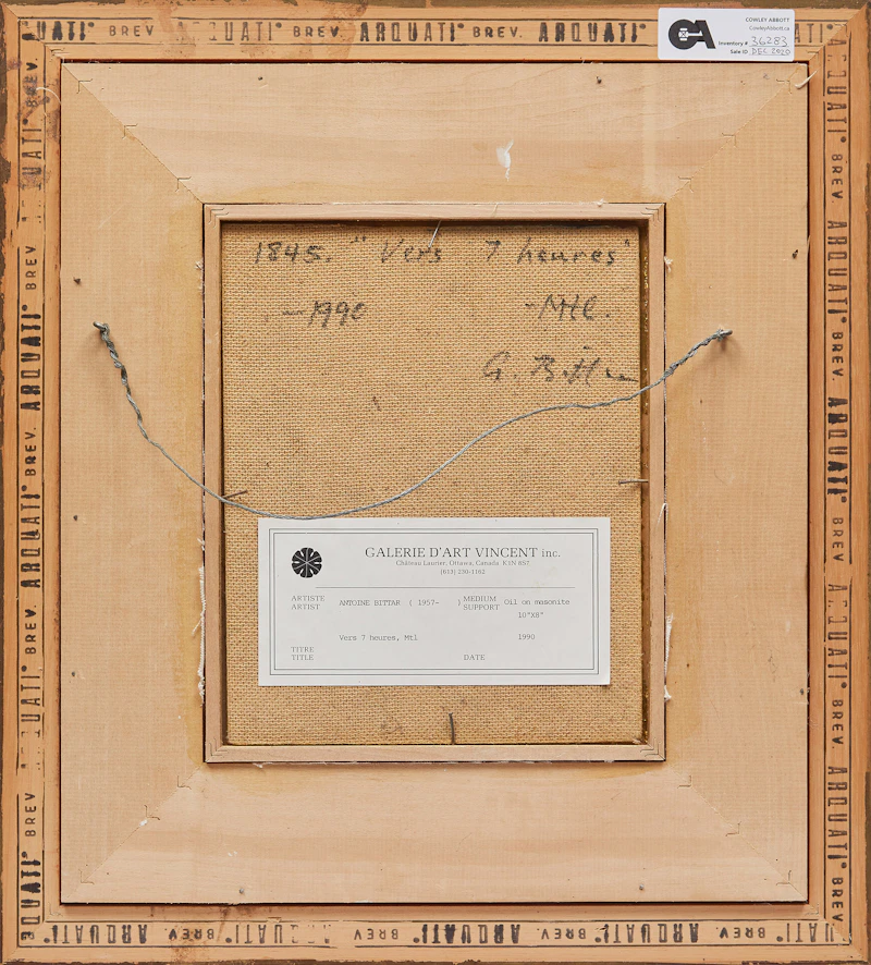 Antoine Bittar, Vers 7 heures , oil on board, 1990 - view 3