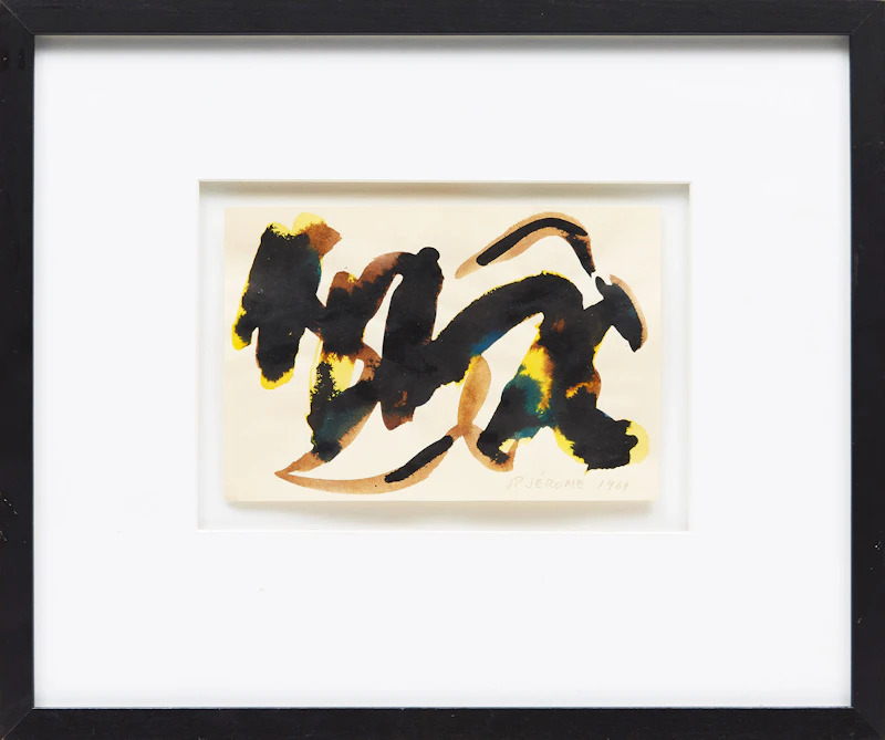 Jean-Paul Jérôme, Taches d’encre (yellow), ink on paper, 1969 - view 2